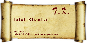 Toldi Klaudia névjegykártya